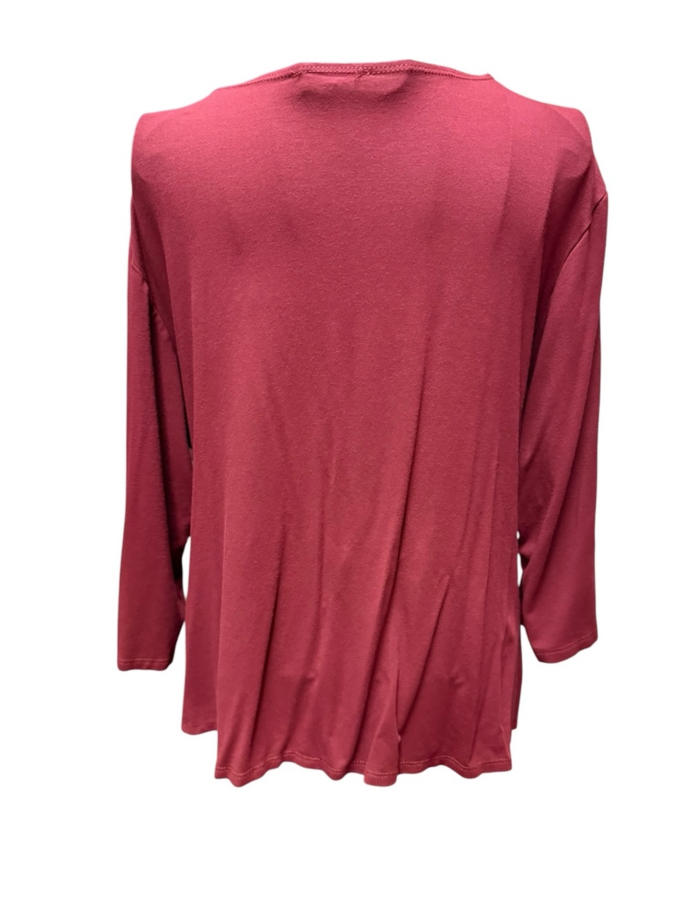 Draped V-Neck Tunic with Center Ring - Rose 3X - Picture 5 of 7